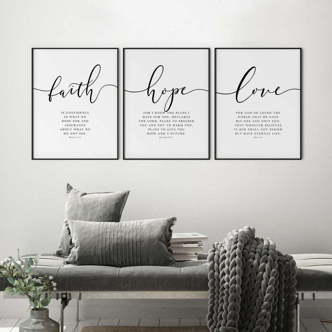 Faith, Hope, Love, Bible Verse Canvas