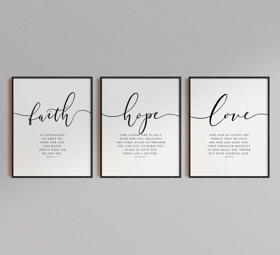 Faith, Hope, Love, Bible Verse Canvas